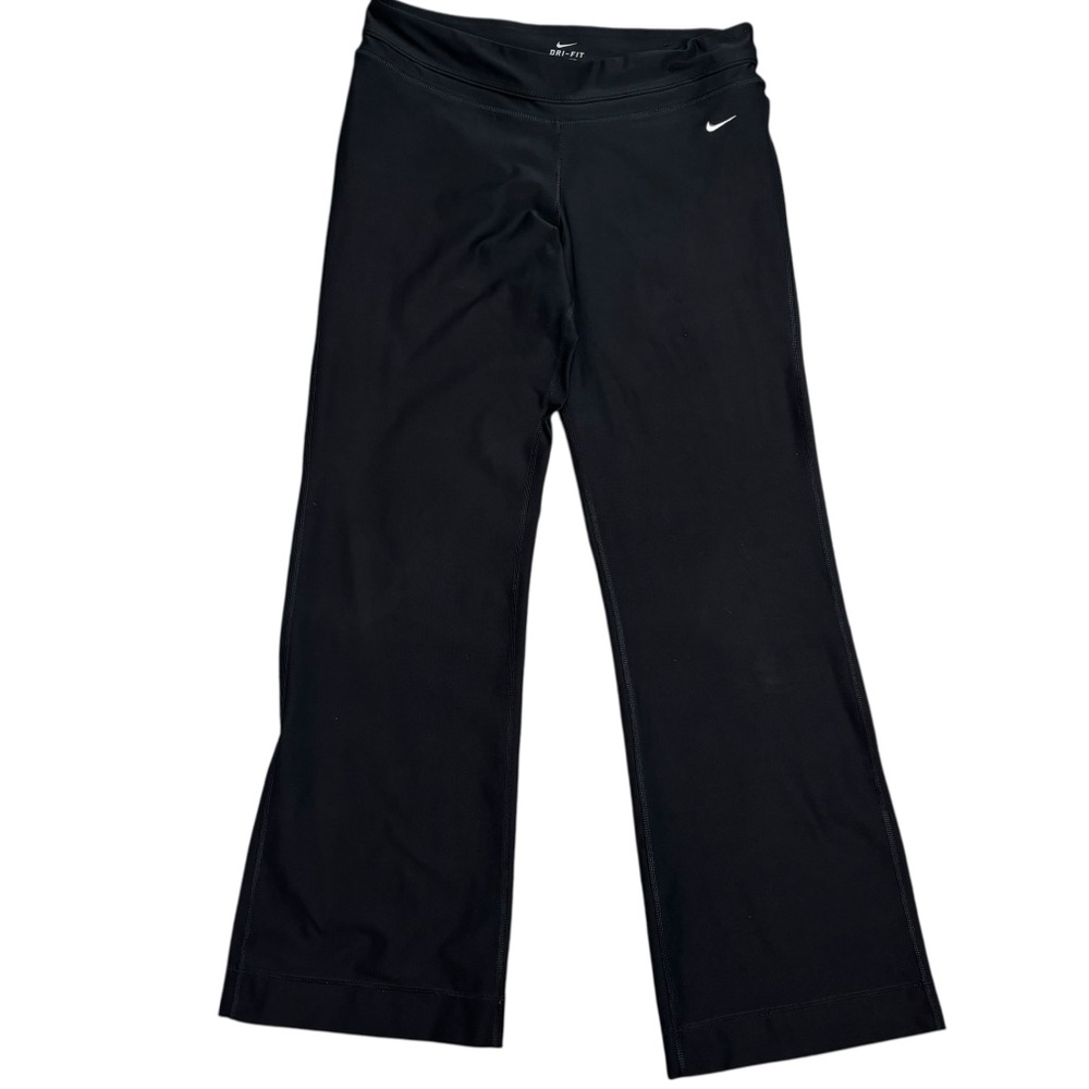 Nike Black Dri Fit Pull On Stretch Yoga Track Athletic Pants with Card Pocket L